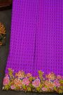 Fusion Ikat Silk Purple Saree With Pochampally Weave Body
