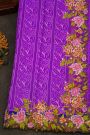 Fusion Ikat Silk Purple Saree With Pochampally Weave Body