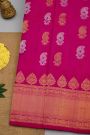 Gadwal Silk Magenta Saree With Florals And Paisleys In Zari Body
