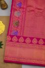 Gadwal Silk Magenta Saree With Florals And Paisleys In Zari Body