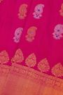 Gadwal Silk Magenta Saree With Florals And Paisleys In Zari Body