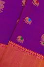 Gadwal Silk Dual Colour Saree With Paisleys And Elephant Buttis Body