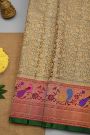 Gadwal Silk Grey Saree With Florals And Animals Body