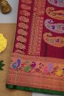 Gadwal Silk Grey Saree With Florals And Animals Body