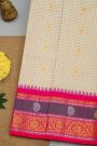 Gadwal Silk Multi Colour Saree With Checks And Floral Buttis Body