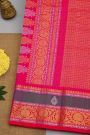 Gadwal Silk Multi Colour Saree With Checks And Floral Buttis Body