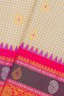 Gadwal Silk Multi Colour Saree With Checks And Floral Buttis Body
