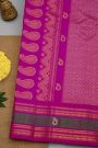 Gadwal Silk Cream Saree With Zari Lines And Paisleys Body