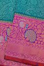 Gadwal Silk Dual Colour Saree With Florals And Leaves Jaal Border