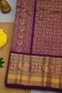 Gadwal Silk Pink Saree With Florals And Peacock Buttis Body
