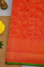 Gadwal Silk Red Saree With Cross Lines And Diamonds Border