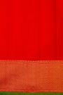 Gadwal Silk Red Saree With Cross Lines And Diamonds Border