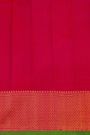 Gadwal Silk Red Saree With Cross Lines And Diamonds Border