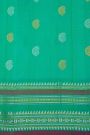 Gadwal Silk Rama Green Saree With Florals And Buttis Border