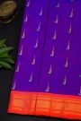 Gadwal Silk Blue Saree With All Over Muniya Buttis Body