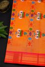 Gadwal Silk Blue Saree With All Over Muniya Buttis Body