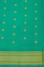 Gadwal Silk Parrot Green Saree With Florals And Peacocks In Zari Body