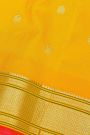 Gadwal Silk Yellow Saree With Florals And Leaves In Zari Body