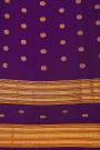 Gadwal Silk Dark Purple Saree With Florals And Leaves In Zari Body