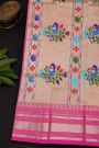 Gadwal Silk Pink Saree With Diamonds And Temples Border