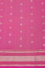 Gadwal Silk Pink Saree With Diamonds And Temples Border