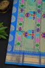 Gadwal Silk Royal Blue Saree With Paithani Pallu