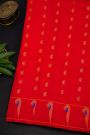 Gadwal Silk Red Saree With Floral And Paisley Zari Body