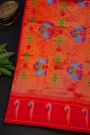 Gadwal Silk Red Saree With Floral And Paisley Zari Body
