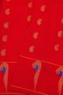 Gadwal Silk Red Saree With Floral And Paisley Zari Body