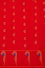 Gadwal Silk Red Saree With Floral And Paisley Zari Body