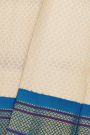 Gadwal Silk Off White Saree With Floral And Leaf Zari Body