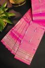 Gadwal Silk Baby Pink Saree With Muniya Buttis Body