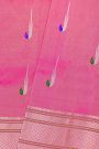 Gadwal Silk Baby Pink Saree With Muniya Buttis Body