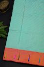 Gadwal Silk Sky Blue Saree With Paithani Pallu