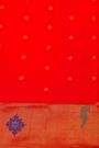 Gadwal Silk Reddish Pink Saree With Peacocks And Parrot Zari Border