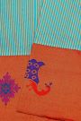 Gadwal Silk Sky Blue Saree With Peacock And Parrot Border