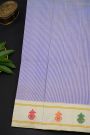 Gadwal Silk Blue Saree With Floral And Zari Line Border