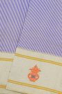Gadwal Silk Blue Saree With Floral And Zari Line Border