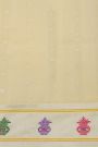 Gadwal Silk Blue Saree With Floral And Zari Line Border