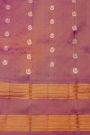 Gadwal Silk Purple Saree With Floral And Peacock Zari Body