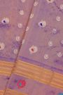Gadwal Silk Lavender Saree With Floral And Peacock Zari Body