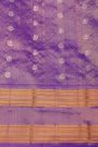 Gadwal Silk Lavender Saree With Floral And Peacock Zari Body