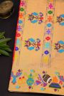 Gadwal Silk Pink Saree With Floral And Musical Theme Border