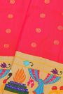 Gadwal Silk Pink Saree With Floral And Musical Theme Border