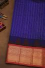 Kuppadam Sico Royal Blue Saree With Peacocks And Elephants Buttis Border