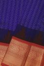 Kuppadam Sico Royal Blue Saree With Peacocks And Elephants Buttis Border