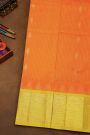 Kuppadam Sico Peach Orange Saree With Checks And Buttis Body
