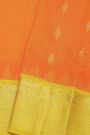 Kuppadam Sico Peach Orange Saree With Checks And Buttis Body