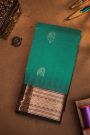 Kuppadam Sico Sea Green Saree With Florals And Leaves Border