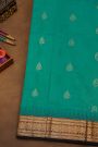 Kuppadam Sico Sea Green Saree With Florals And Leaves Border
